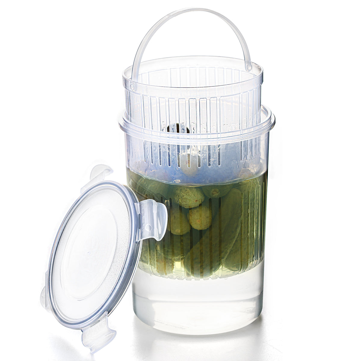 Deep Storage Container with Strainer (Olive, Pickle etc.) 1.5 liter Kitchen  Gadgets Kitchen Tools Pickles Olive Storage