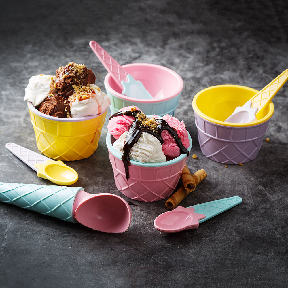 Crystalia Ice Cream Bowls, 9-Piece Set