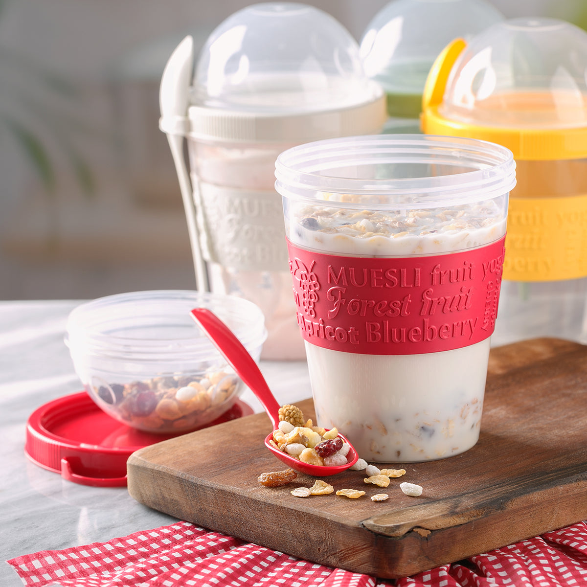 American Yogurt Cup Reusable 12 oz. with Lid Top Compartment