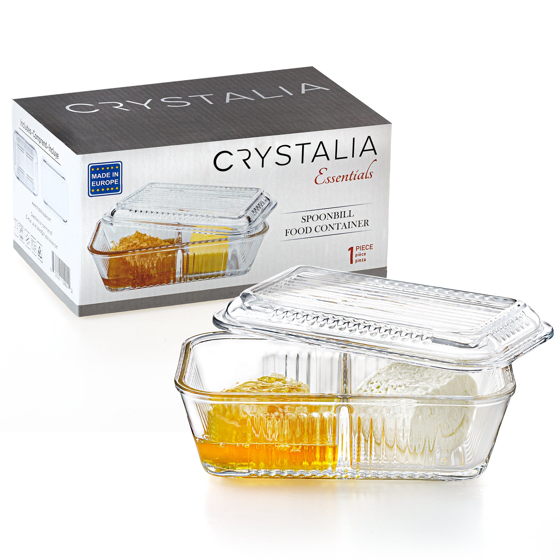 home double compartment glass food container