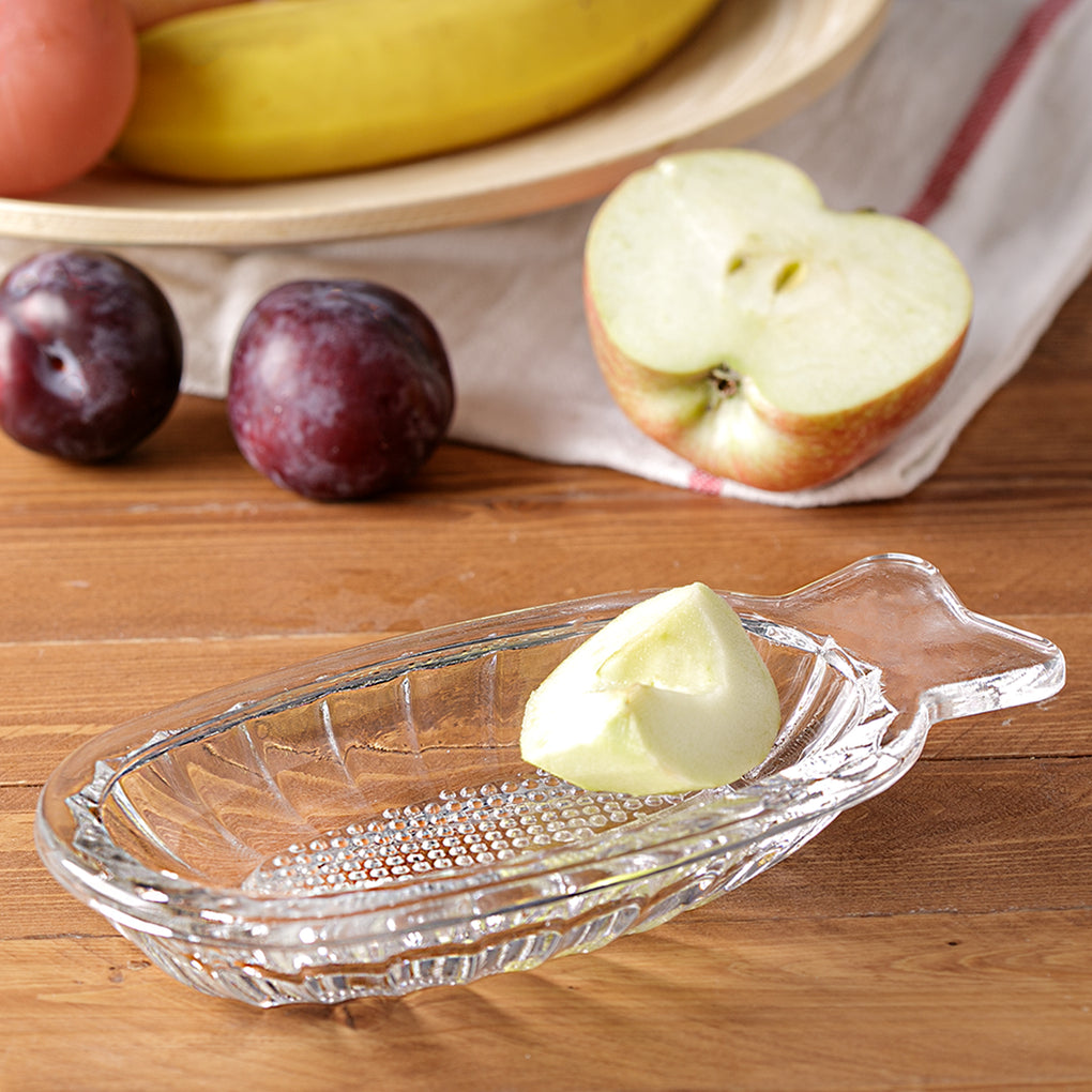 DESTALYA Glass Grater for Baby Food | Crystal Grater for Fruits Vegetables | Healthy Puree Maker | Manual Apple Grater Plate | Grating Plate