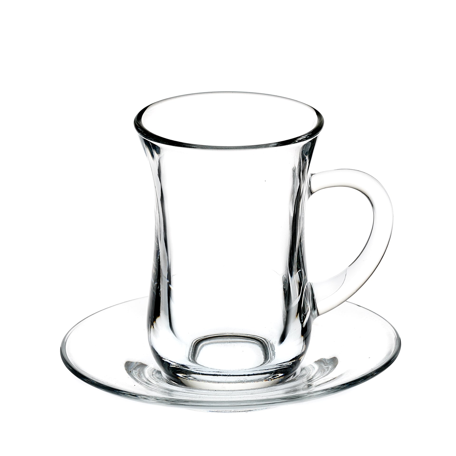 Turkish Tea Glasses Set Of 6 – Traditional Crystal Clear Glass Tea Cups, 6 Oz / 175cc By LAV